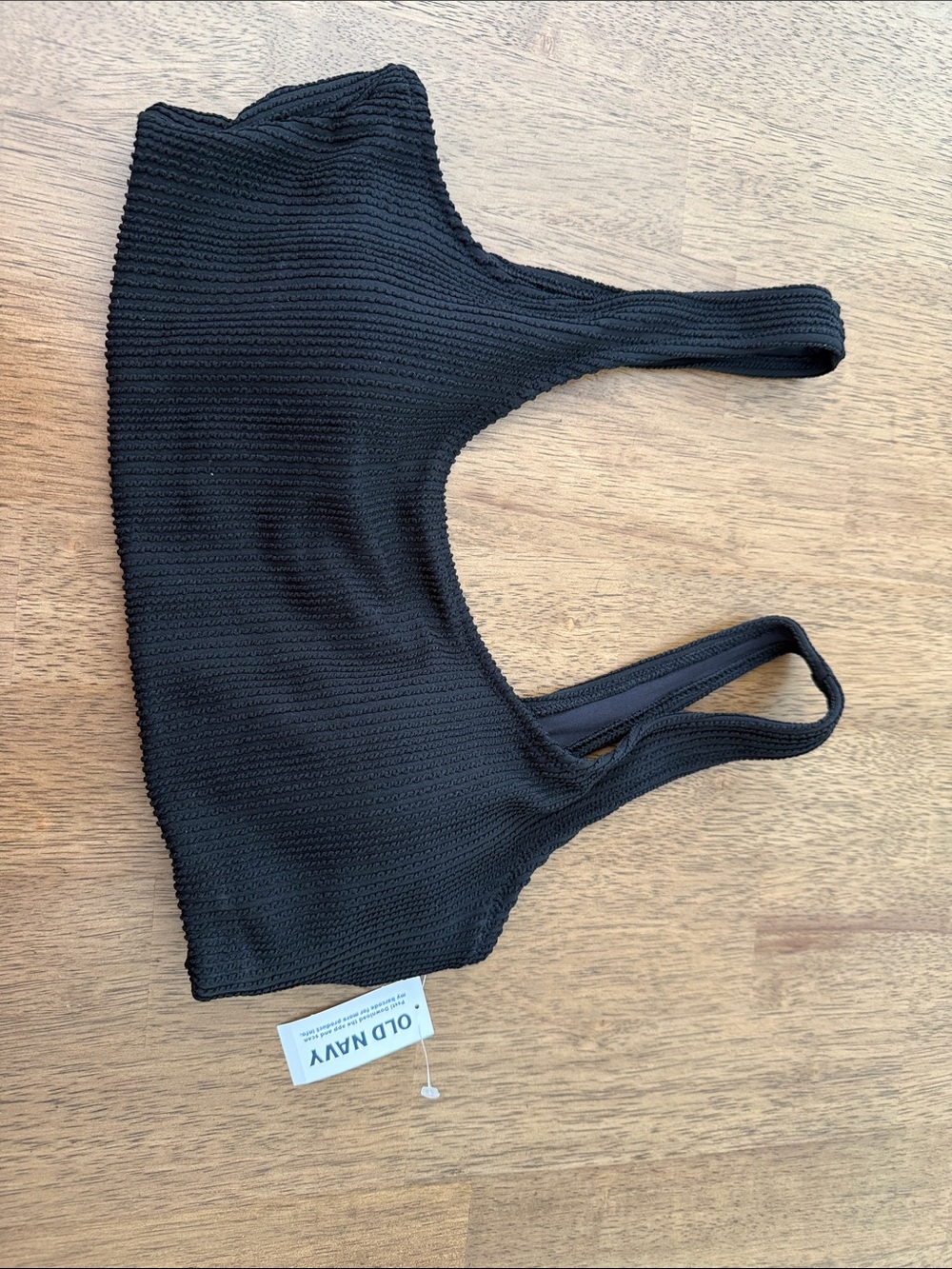 Old Navy Black Ribbed Bikini Top
